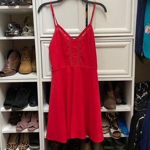 Fit and flare red dress